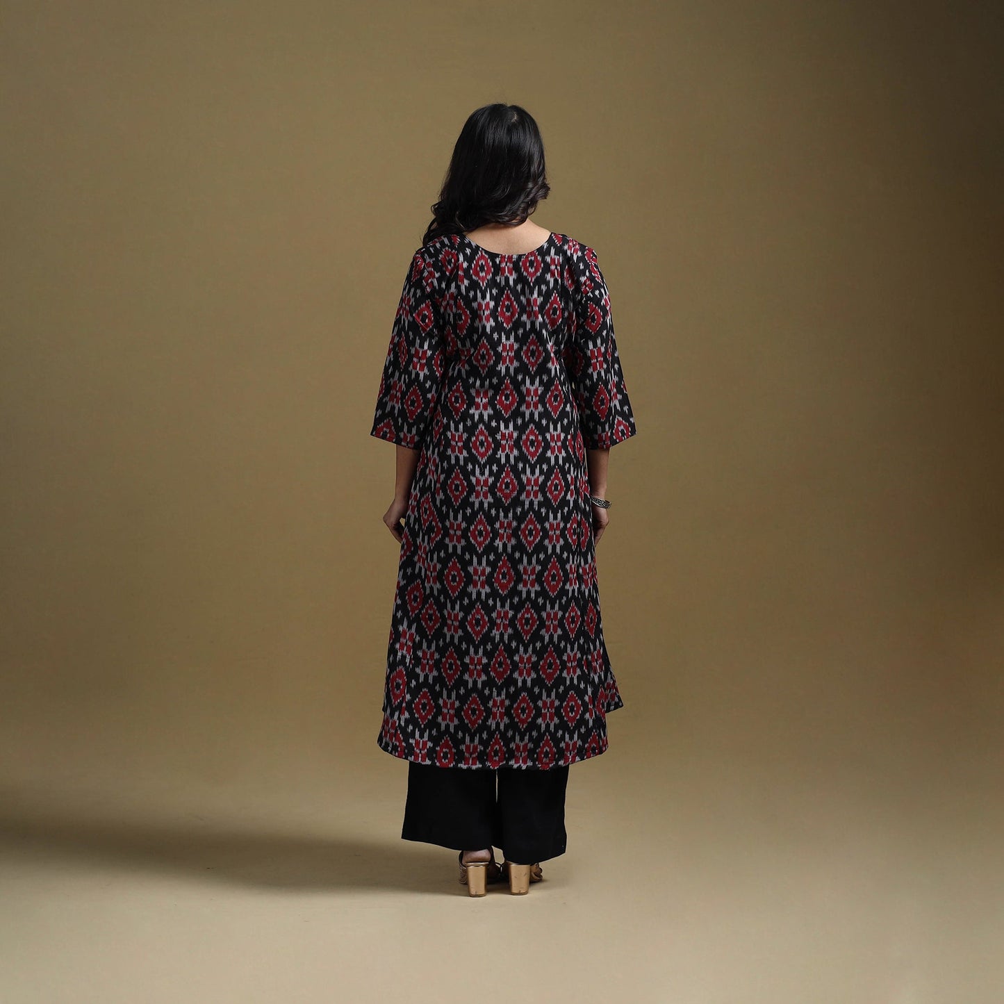 Handloom mercerised cotton pochampally ikat 2pc kurta set