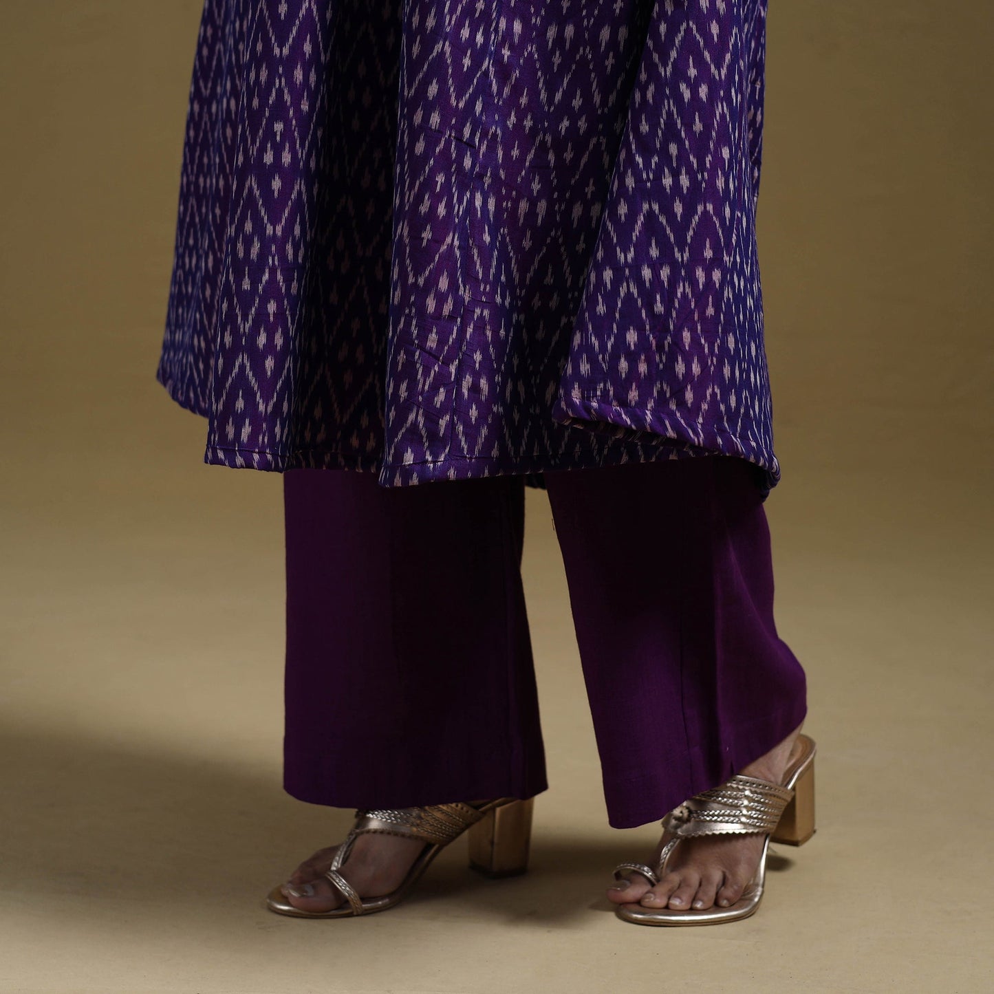 Handloom mercerised cotton pochampally ikat 2pc kurta set