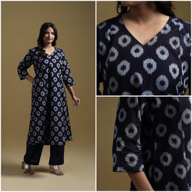Handloom mercerised cotton pochampally ikat 2pc kurta set