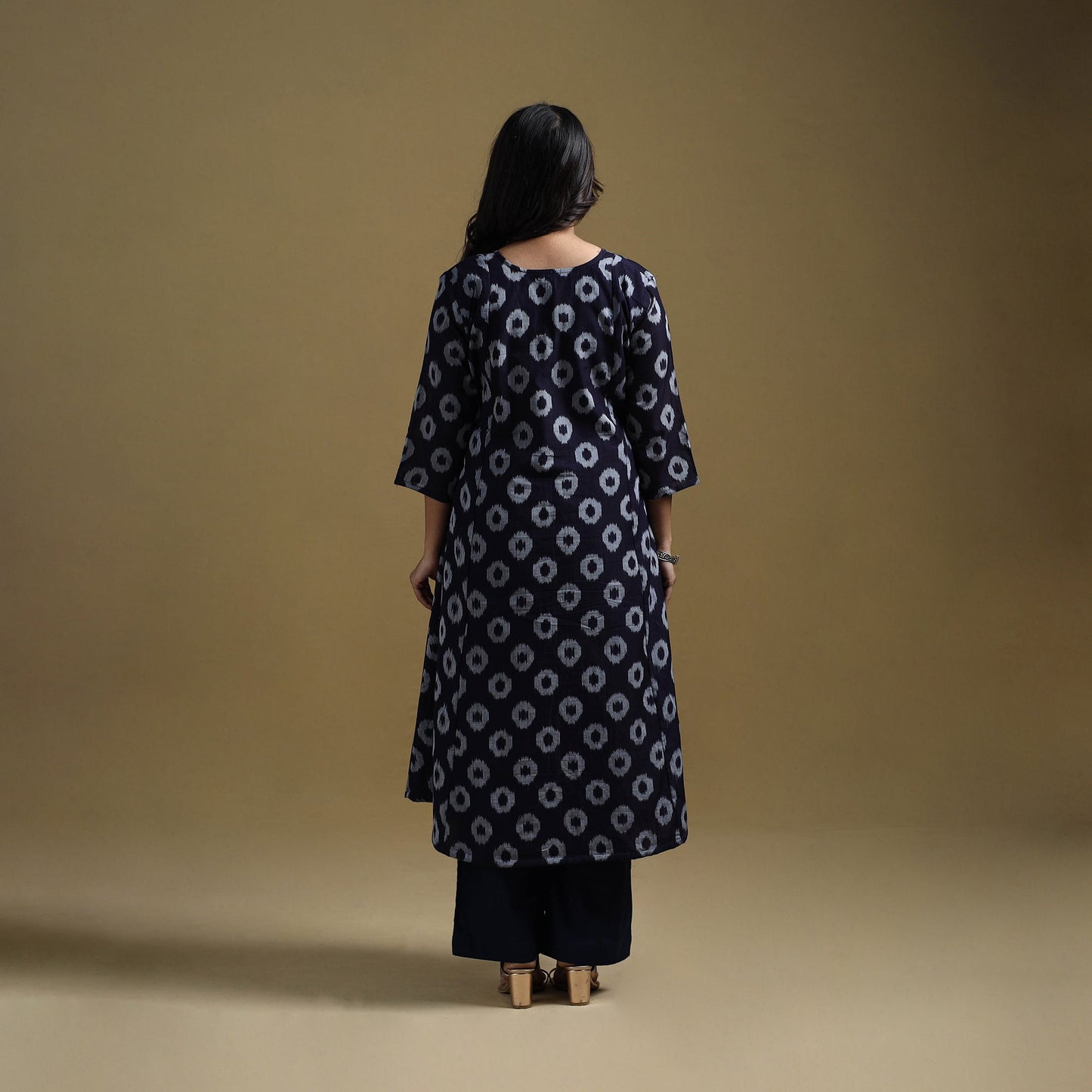 Handloom mercerised cotton pochampally ikat 2pc kurta set