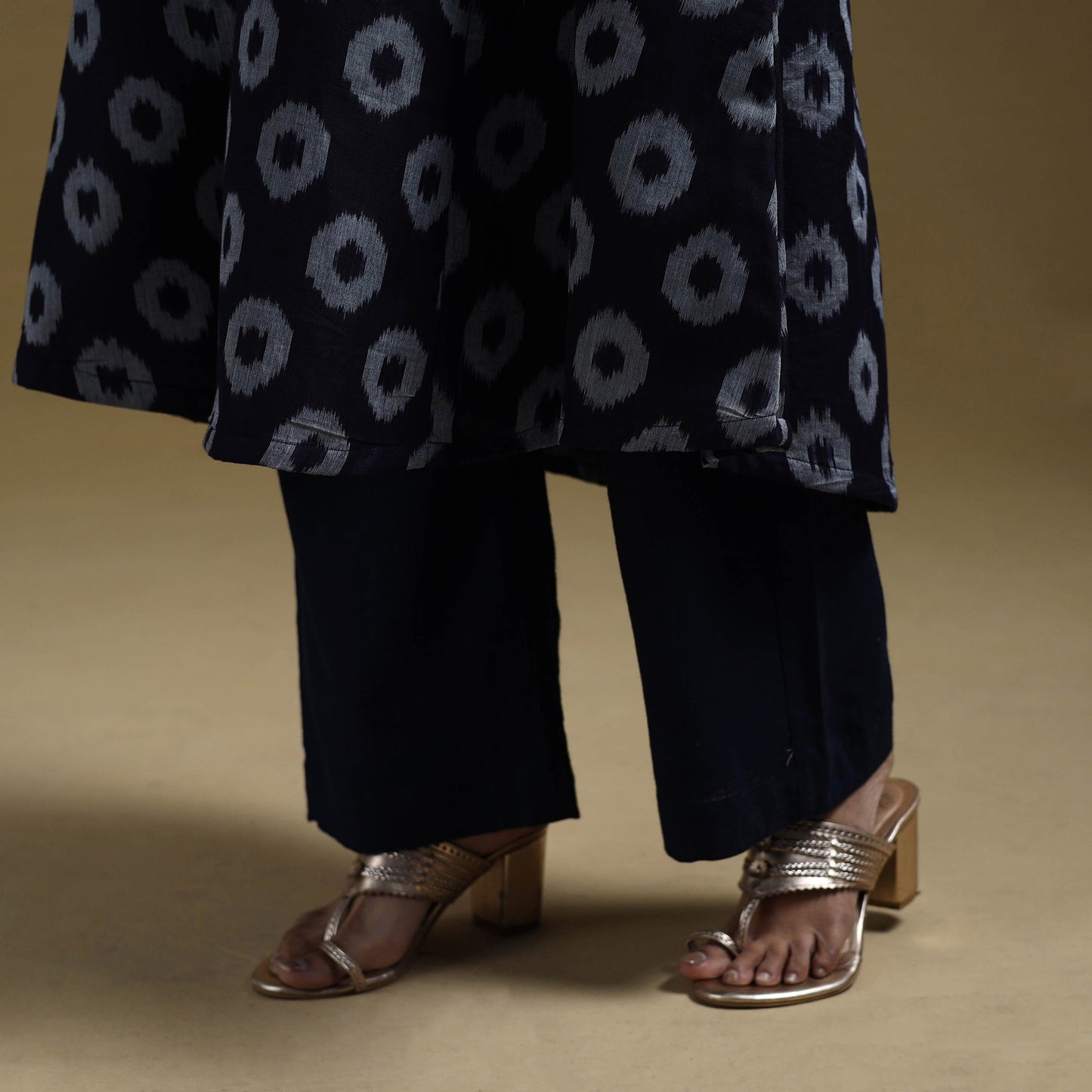 Handloom mercerised cotton pochampally ikat 2pc kurta set