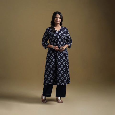Handloom mercerised cotton pochampally ikat 2pc kurta set