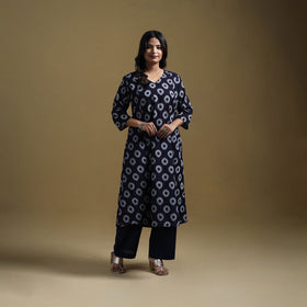 Handloom mercerised cotton pochampally ikat 2pc kurta set