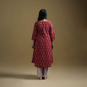 Handloom mercerised cotton pochampally ikat 2pc kurta set