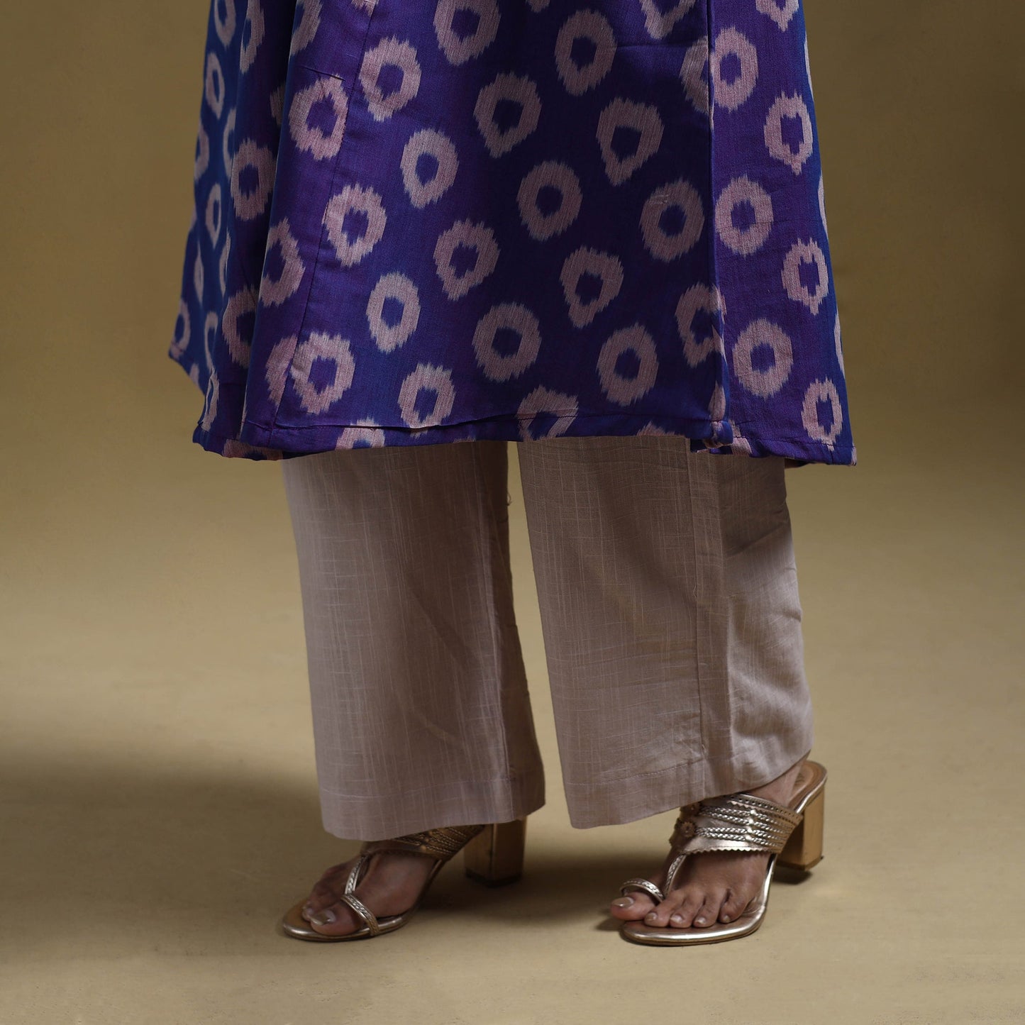 Handloom mercerised cotton pochampally ikat 2pc kurta set