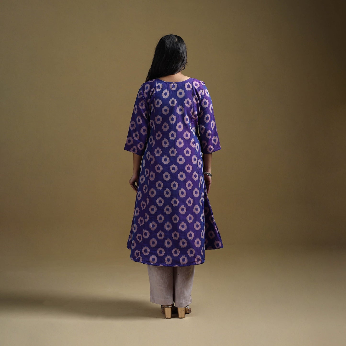 Handloom mercerised cotton pochampally ikat 2pc kurta set