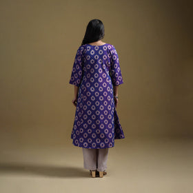 Handloom mercerised cotton pochampally ikat 2pc kurta set