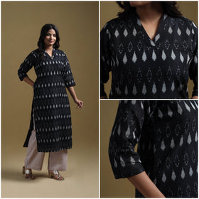 Handloom mercerised cotton pochampally ikat 2pc kurta set