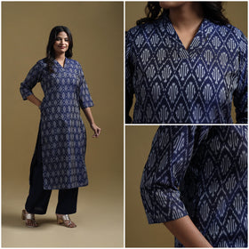 Handloom mercerised cotton pochampally ikat 2pc kurta set