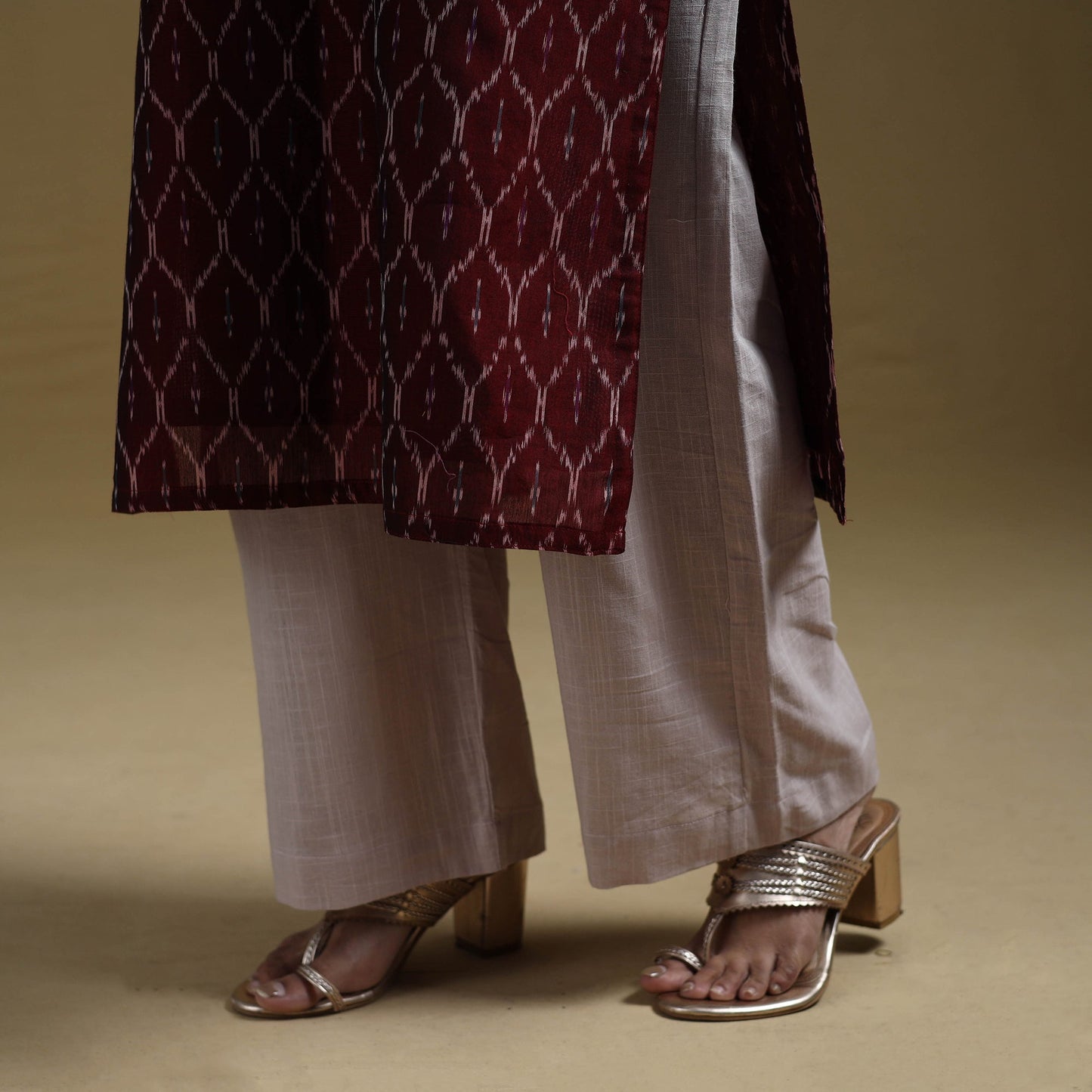 Handloom mercerised cotton pochampally ikat 2pc kurta set