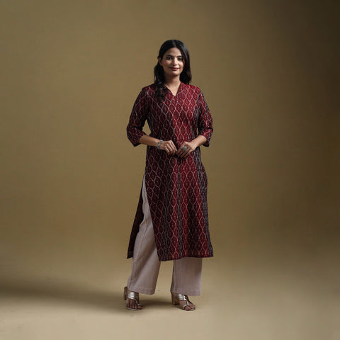 Handloom mercerised cotton pochampally ikat 2pc kurta set