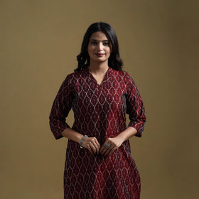 Handloom mercerised cotton pochampally ikat 2pc kurta set