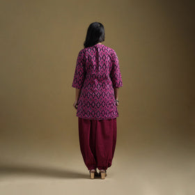 Handloom mercerised cotton pochampally ikat 2pc short kurta