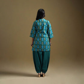 Handloom mercerised cotton pochampally ikat 2pc short kurta