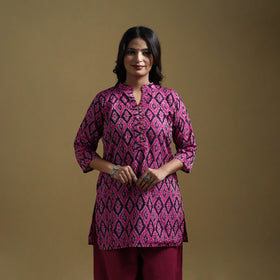 Handloom mercerised cotton pochampally ikat 2pc short kurta