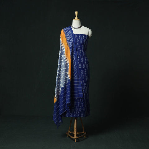 Handloom mercerised cotton pochampally ikat 2pc unstitched