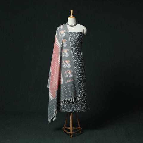 Handloom mercerised cotton pochampally ikat 2pc unstitched