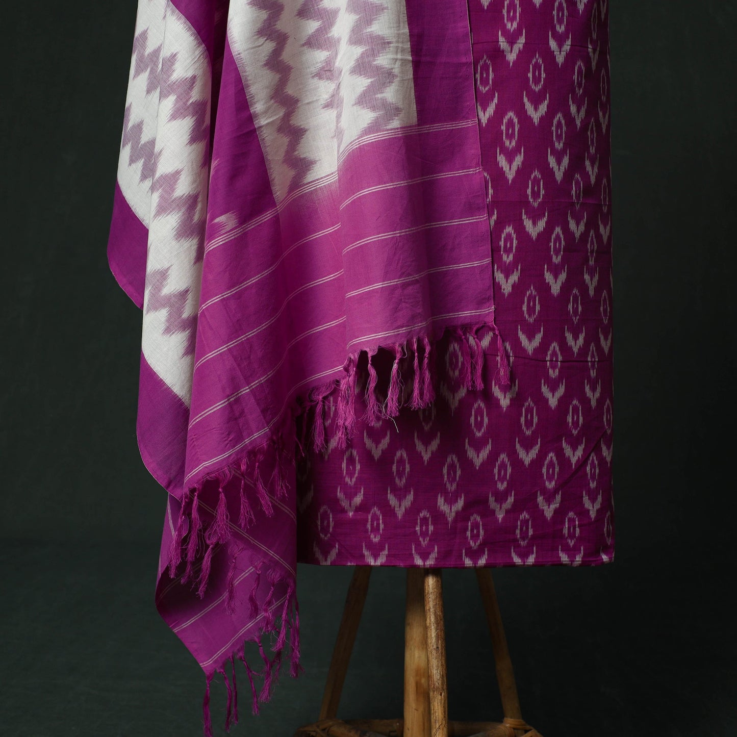 Handloom mercerised cotton pochampally ikat 2pc unstitched