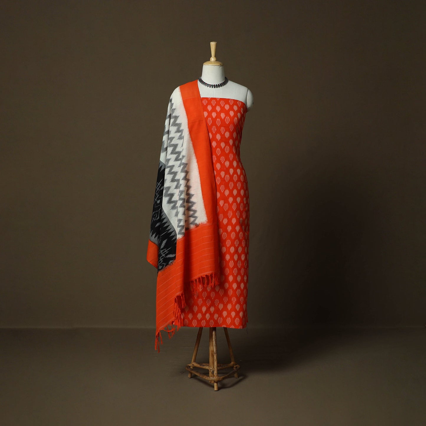 Handloom mercerised cotton pochampally ikat 2pc unstitched