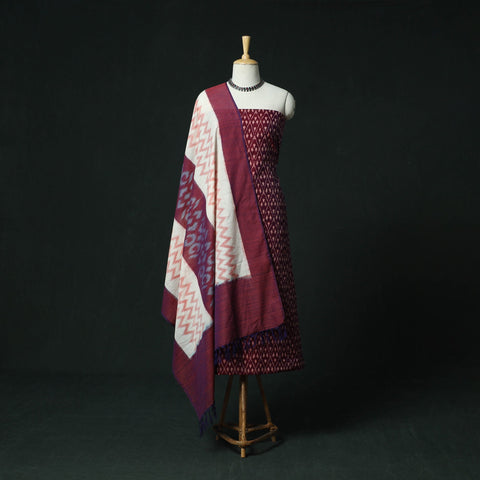 Handloom mercerised cotton pochampally ikat 2pc unstitched