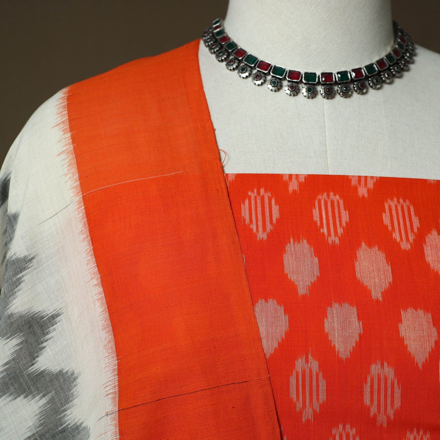 Handloom mercerised cotton pochampally ikat 2pc unstitched