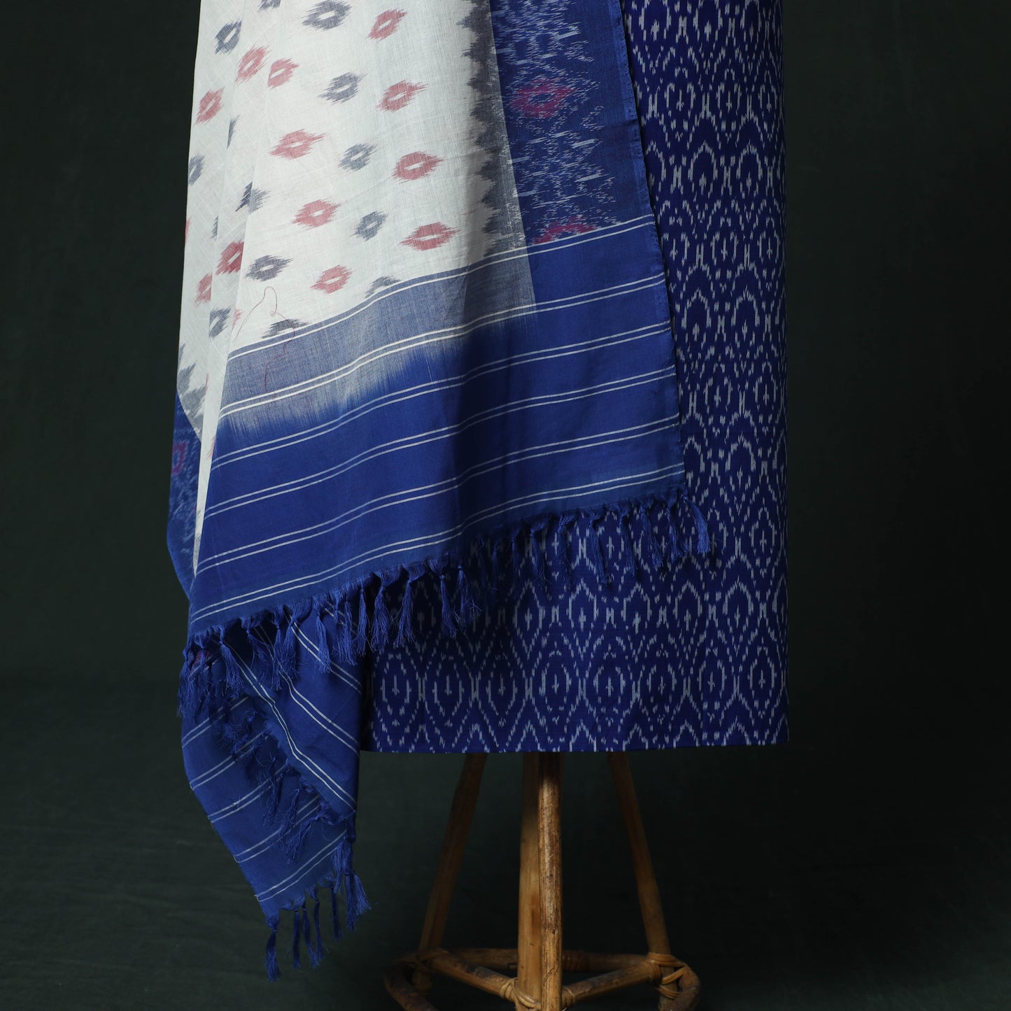 Handloom mercerised cotton pochampally ikat 2pc unstitched
