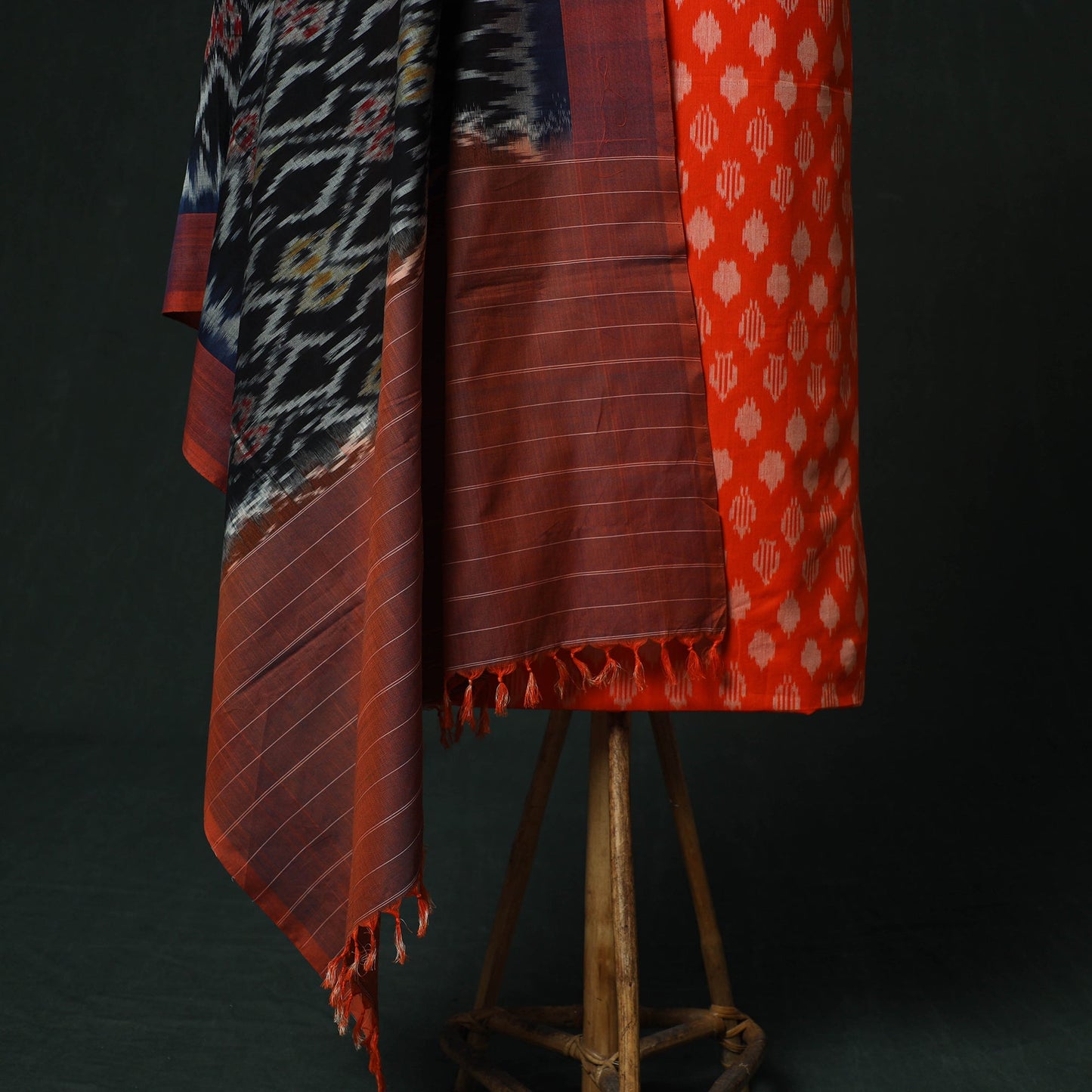 Handloom mercerised cotton pochampally ikat 2pc unstitched