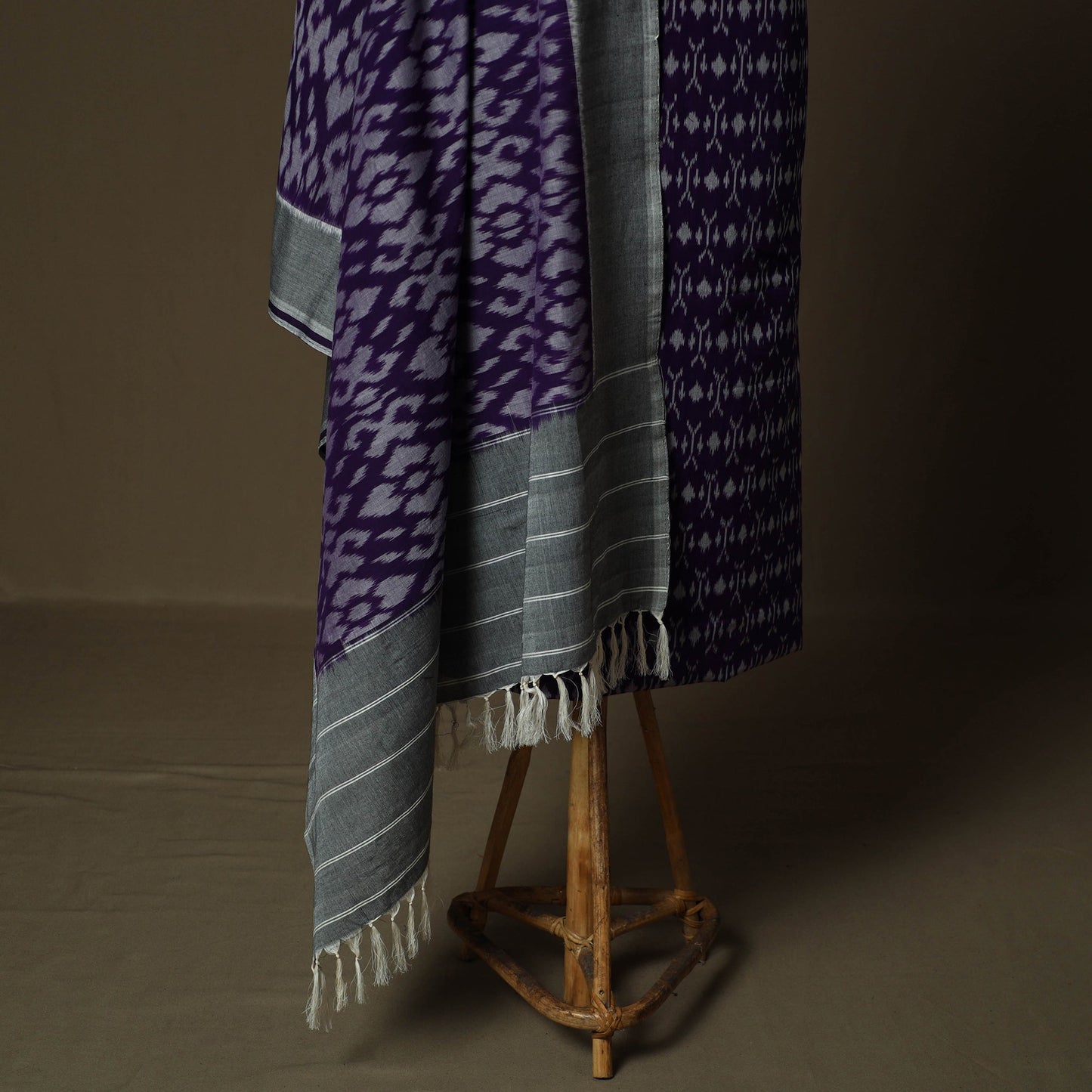 Handloom mercerised cotton pochampally ikat 2pc unstitched