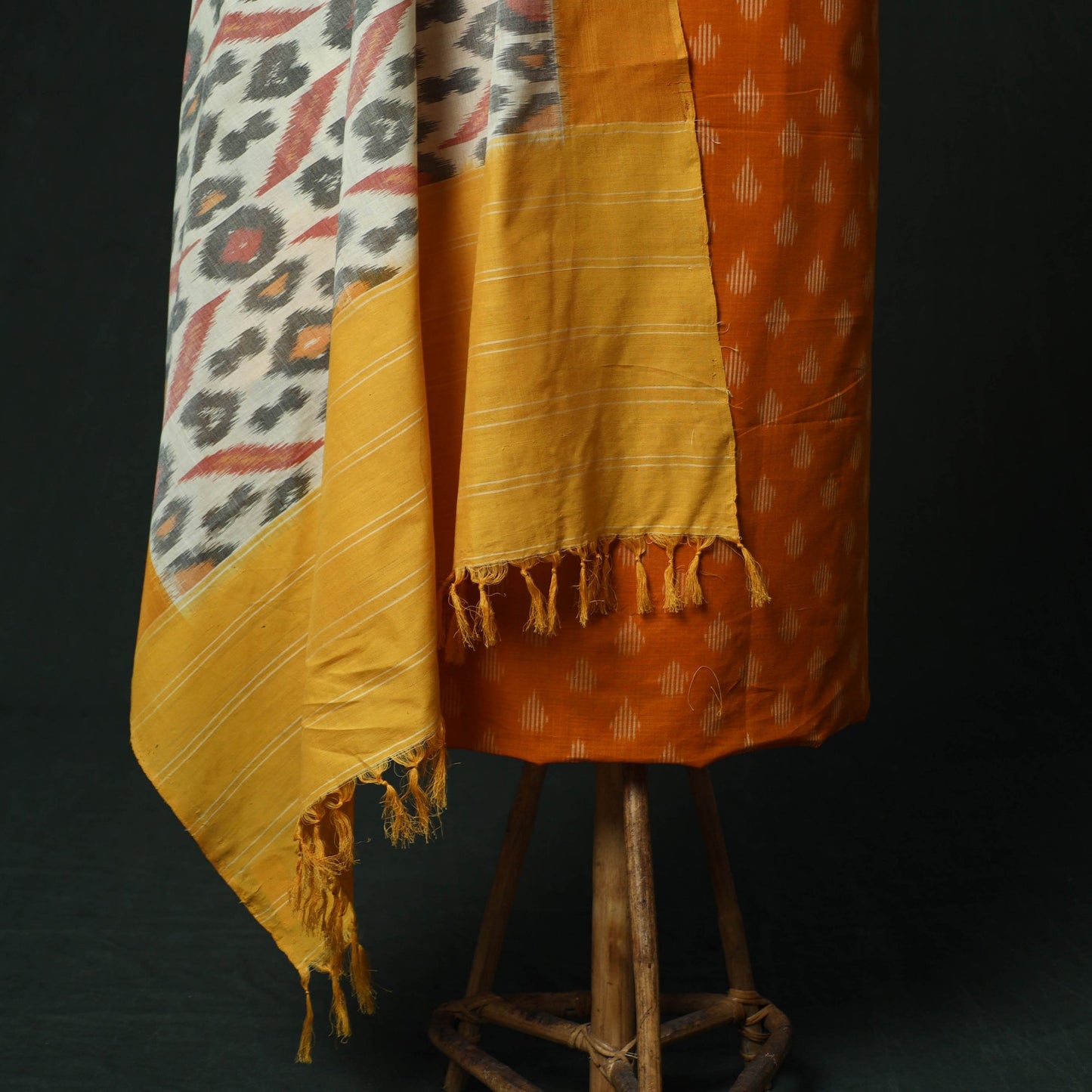 Handloom mercerised cotton pochampally ikat 2pc unstitched