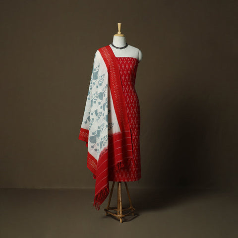 Handloom mercerised cotton pochampally ikat 2pc unstitched