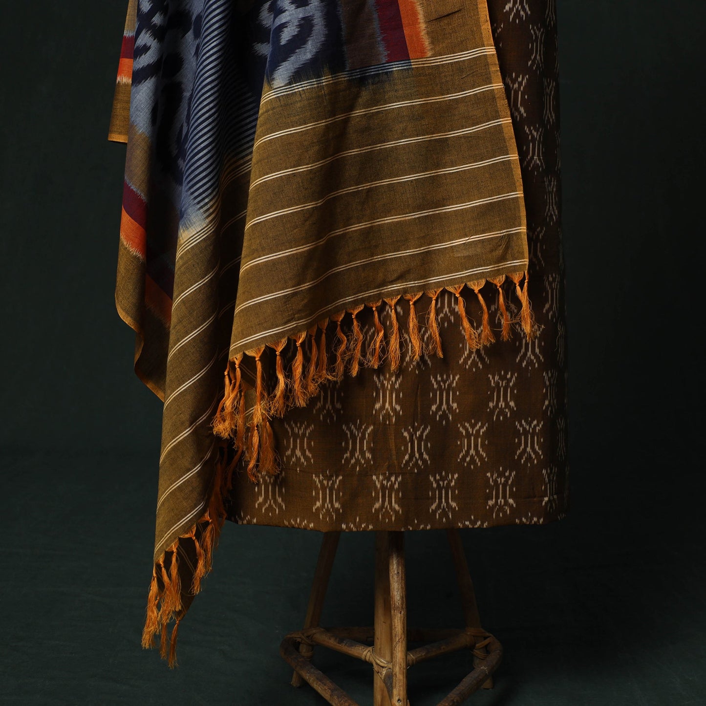 Handloom mercerised cotton pochampally ikat 2pc unstitched