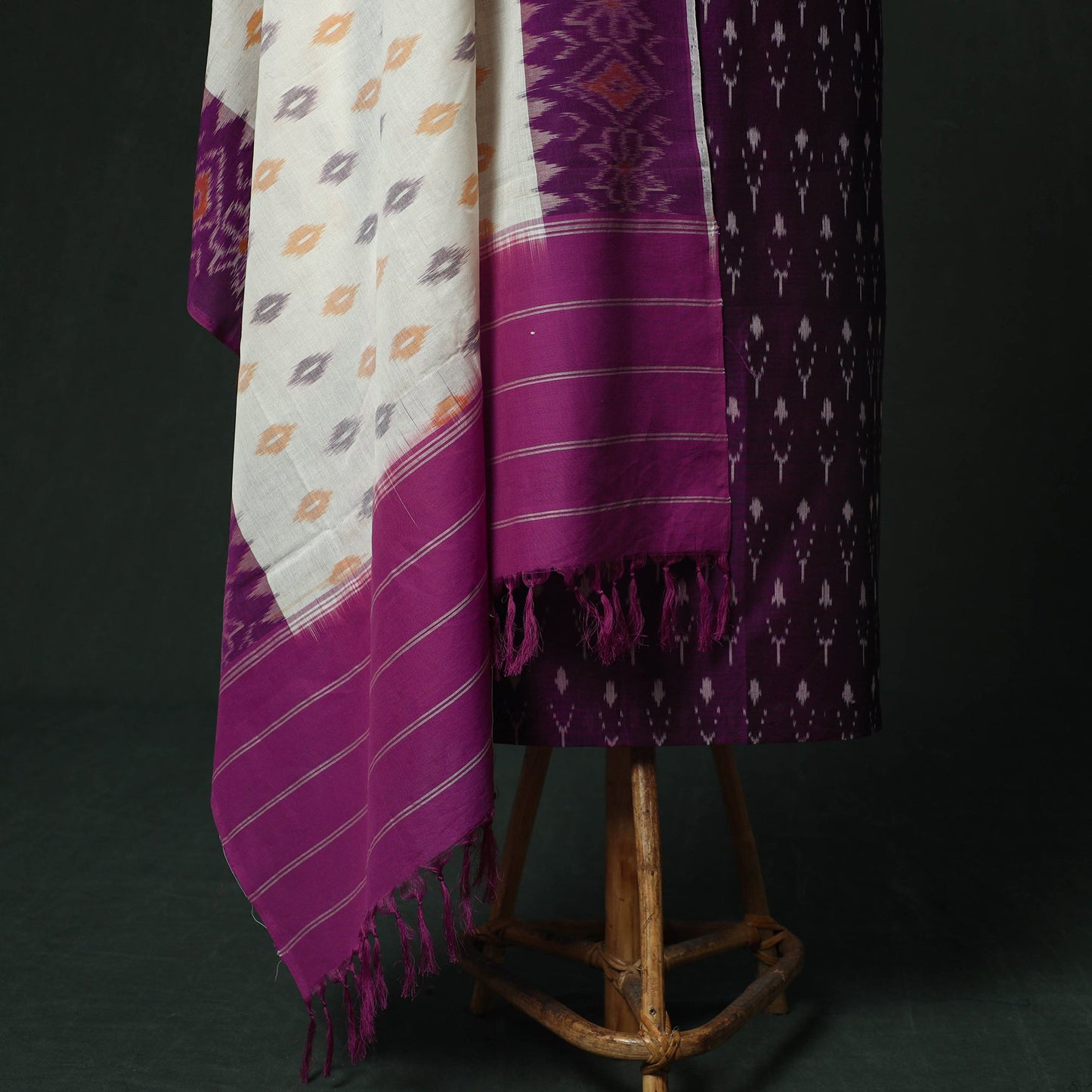 Handloom mercerised cotton pochampally ikat 2pc unstitched