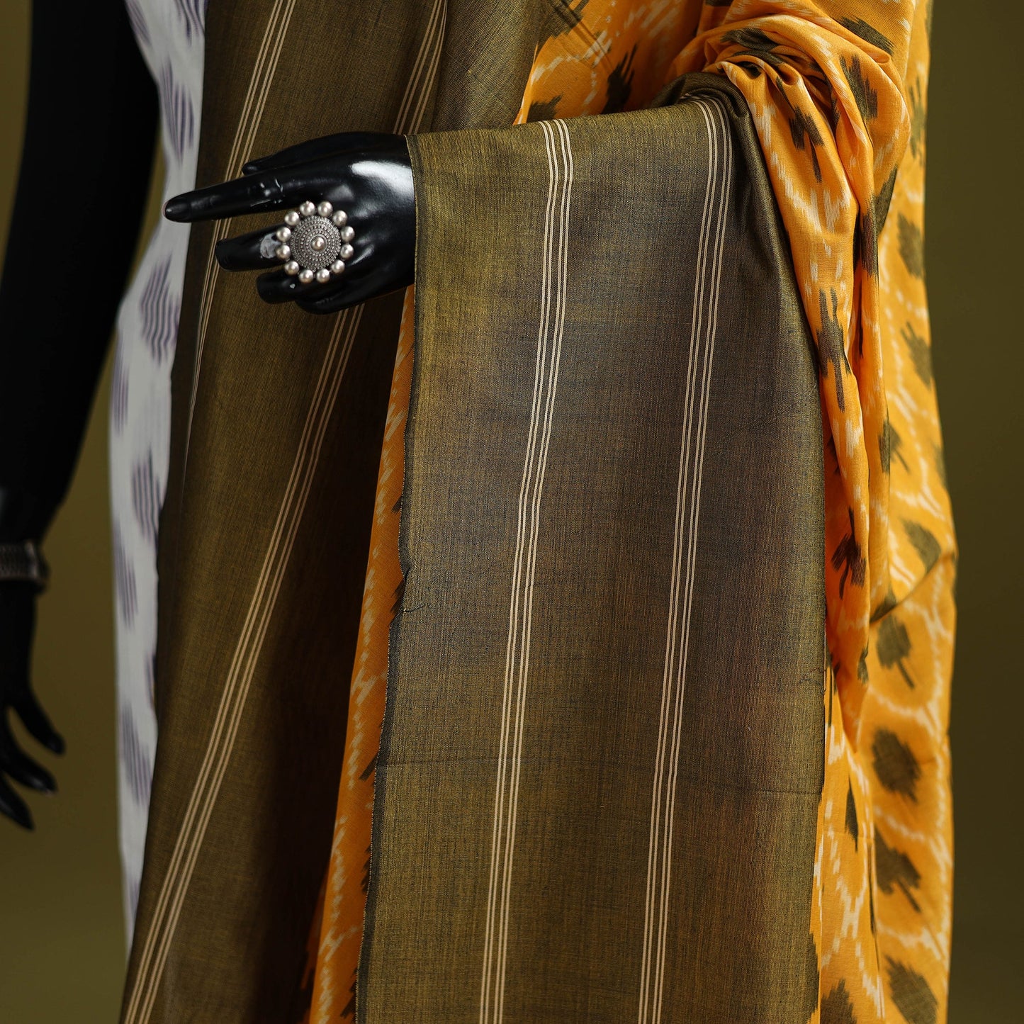 Handloom mercerised cotton pochampally ikat dupatta 35