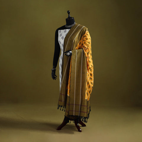 Handloom mercerised cotton pochampally ikat dupatta 35