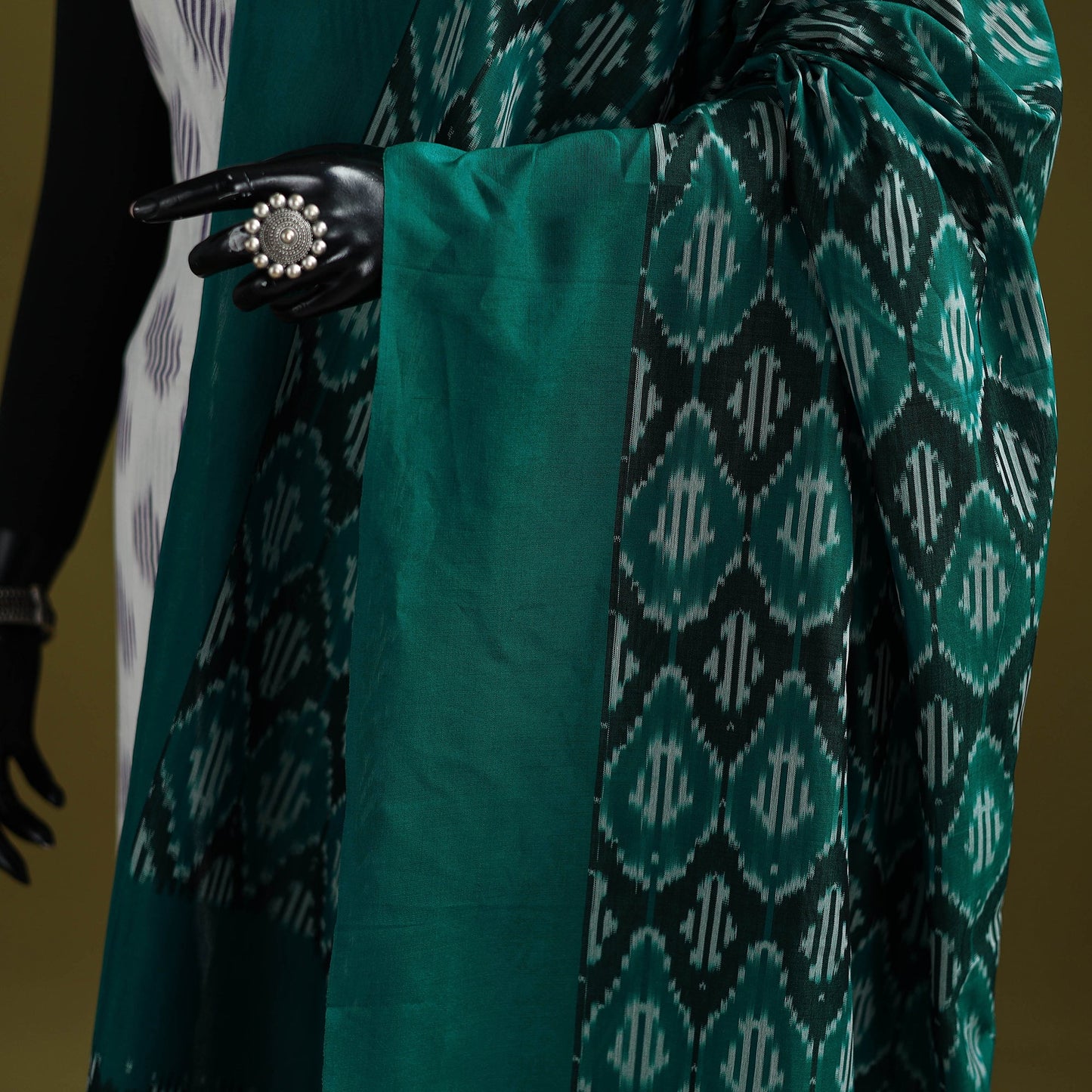 Handloom mercerised cotton pochampally ikat dupatta 38