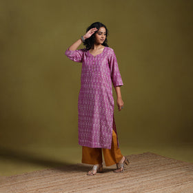 Handloom mercerised cotton straight pochampally ikat kurta