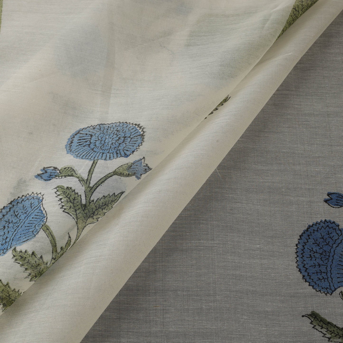 Handloom mul chanderi mughal butta hand block sanganeri