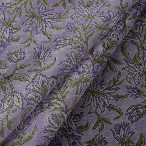 Handloom mul chanderi mughal butta hand block sanganeri