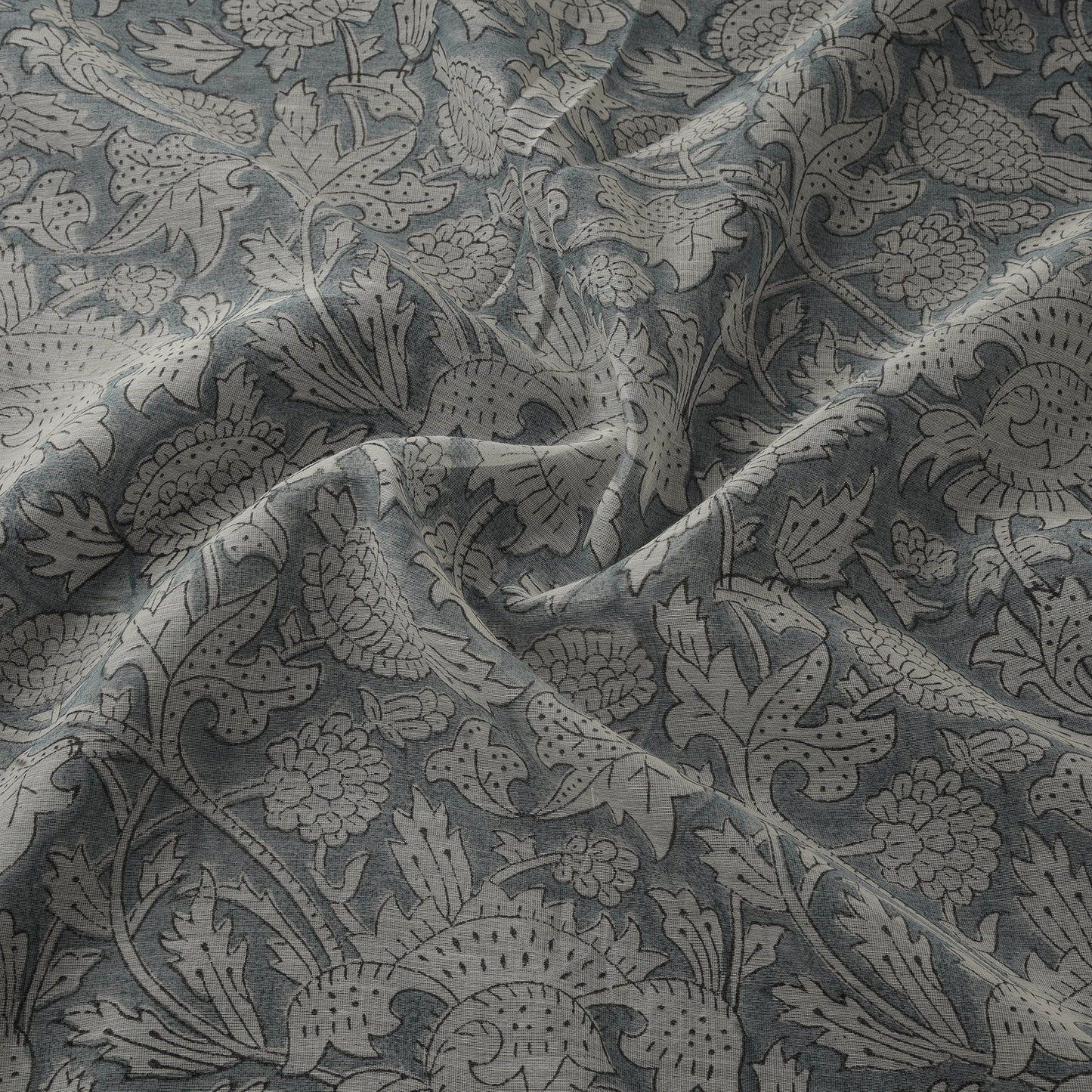 Handloom mul chanderi mughal butta hand block sanganeri