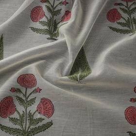 Handloom mul chanderi mughal butta hand block sanganeri
