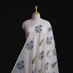 Handloom mul chanderi mughal butta hand block sanganeri