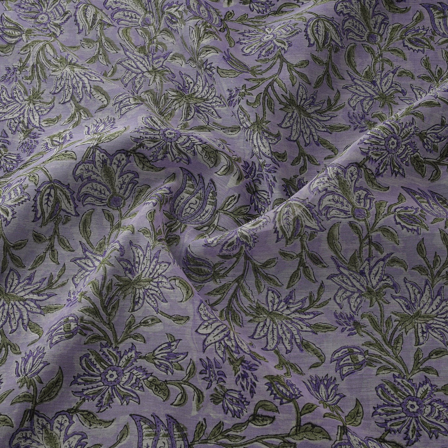 Handloom mul chanderi mughal butta hand block sanganeri