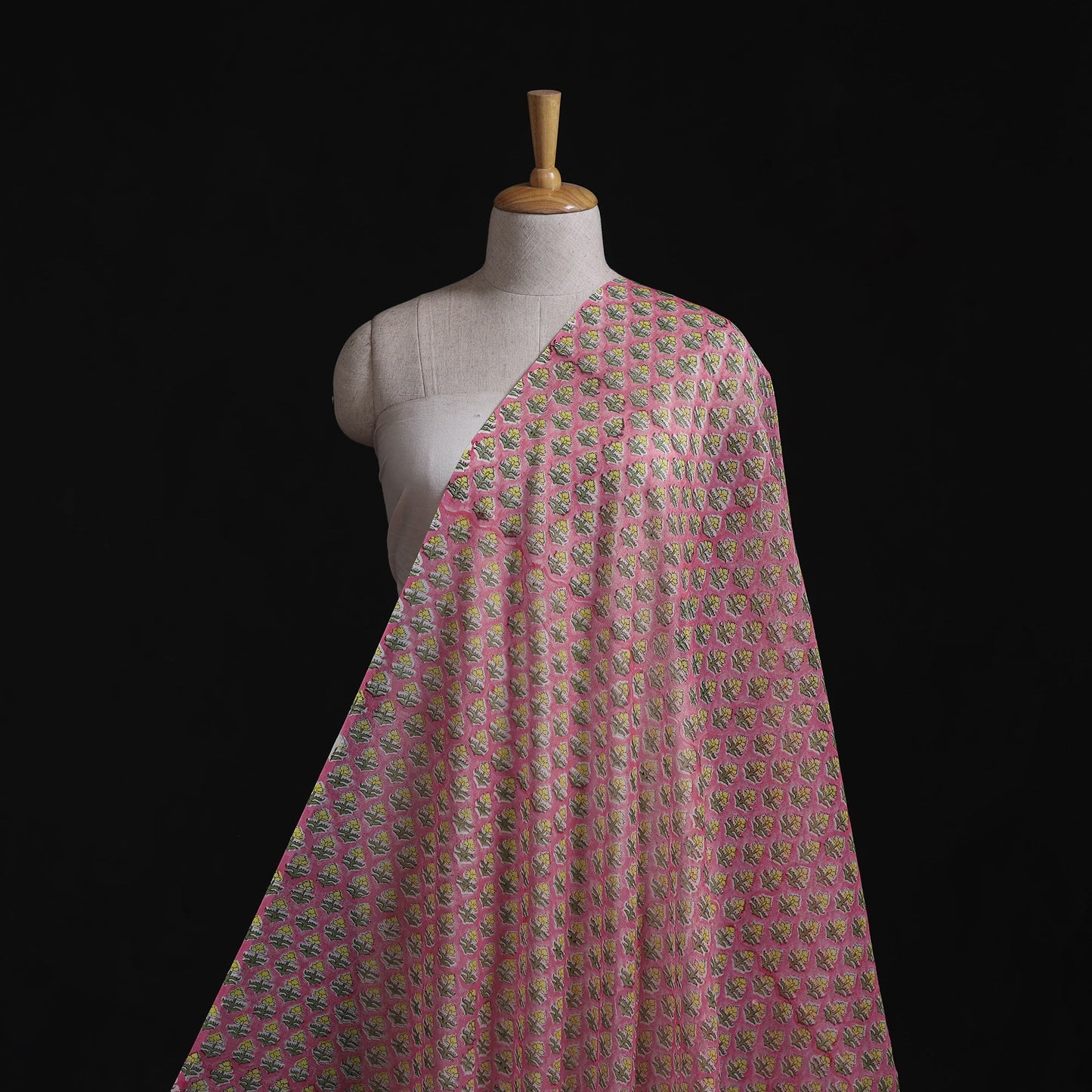 Handloom mul chanderi mughal butta hand block sanganeri