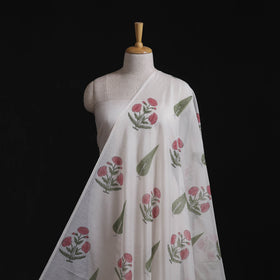 Handloom mul chanderi mughal butta hand block sanganeri