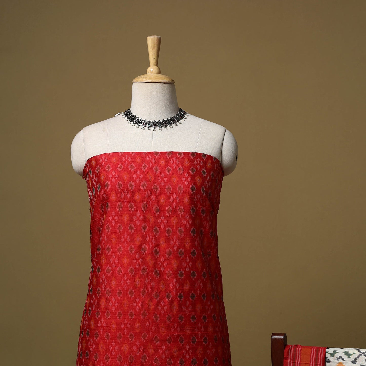 Handloom mulberry silk pochampally ikat 2pc unstitched