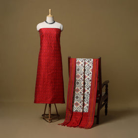 Handloom mulberry silk pochampally ikat 2pc unstitched