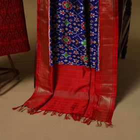 Handloom mulberry silk pochampally ikat 2pc unstitched