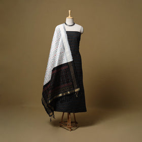 Handloom mulberry silk pochampally ikat 2pc unstitched