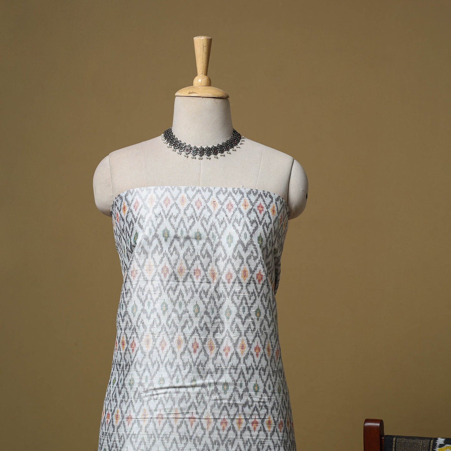 Handloom mulberry silk pochampally ikat 2pc unstitched