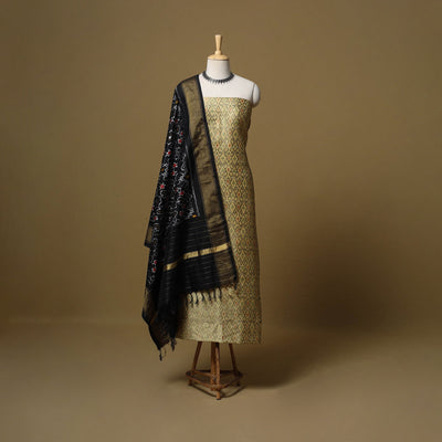 Handloom mulberry silk pochampally ikat 2pc unstitched